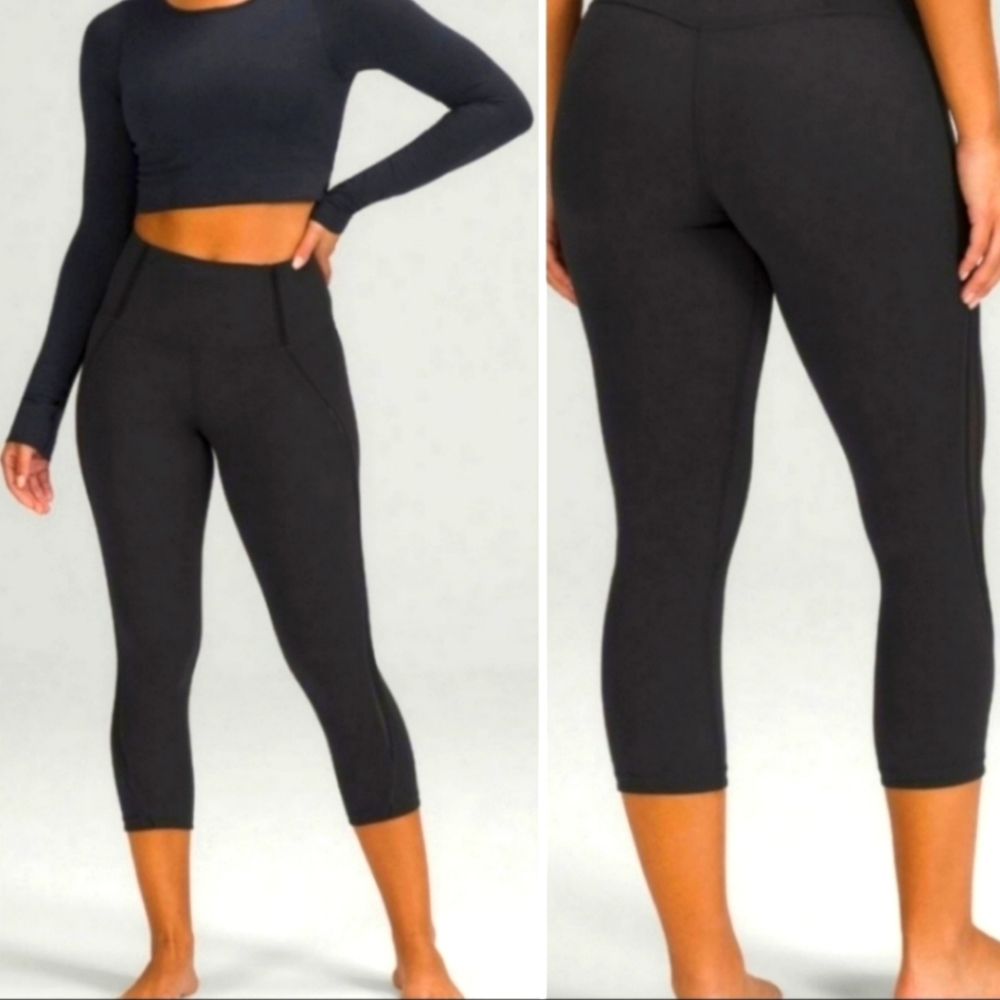 Lululemon nulu mesh panels high rise crop 21" size 12, new with tags